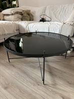 Zuiver salontafel, zwart, glas, Huis en Inrichting, Tafels | Salontafels, Ophalen, Gebruikt, Rond, 50 tot 100 cm