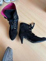 Italiaanse leren laarsjes maat 40, Zwart, Lage of Enkellaarzen, Ophalen of Verzenden, Zo goed als nieuw