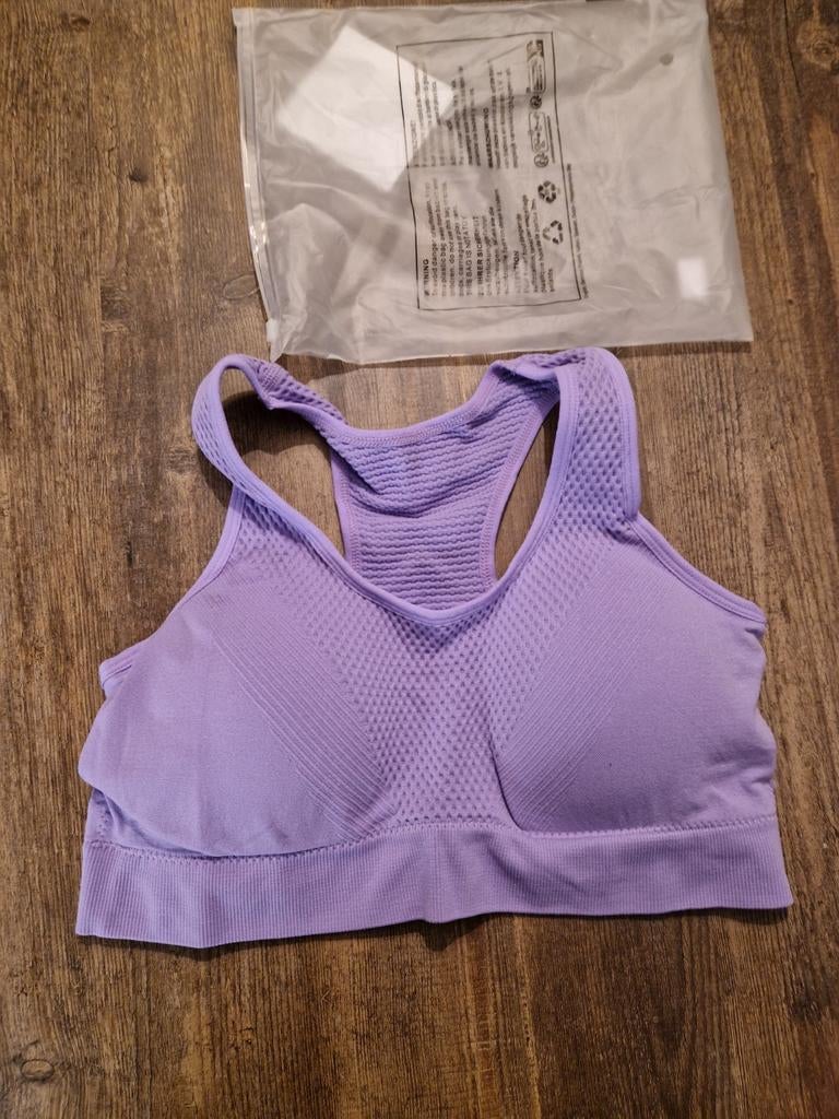 Sport bh, kleur: lila, maat: xl, Kleding | Dames, Sportkleding, Paars, Nieuw, Ophalen of Verzenden, Maat 46/48 (XL) of groter