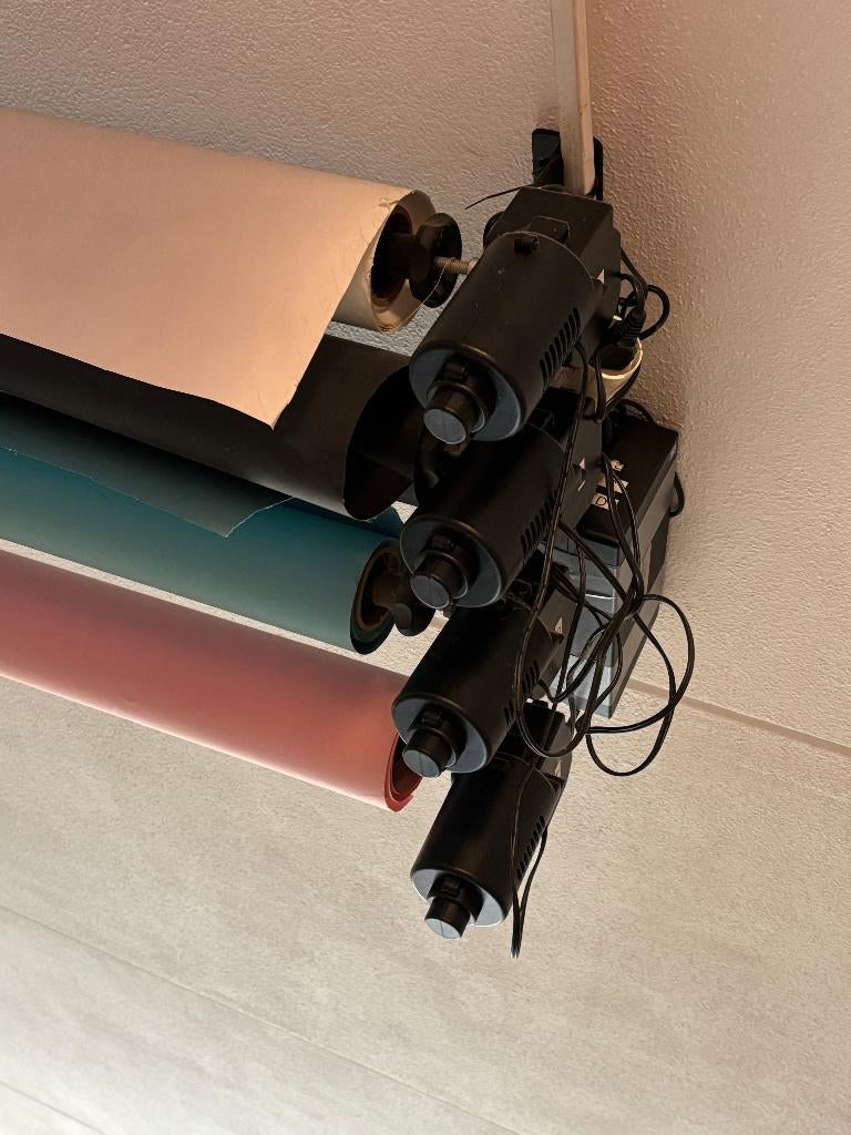 Studio Achtergrondrollen Ophangsysteem, Audio, Tv en Foto, Fotografie | Fotostudio en Toebehoren, Ophalen, Gebruikt, Complete fotostudio
