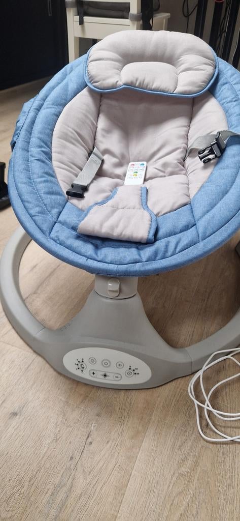 Baby elektrische schommelstoel blauw, Ophalen, Zo goed als nieuw
