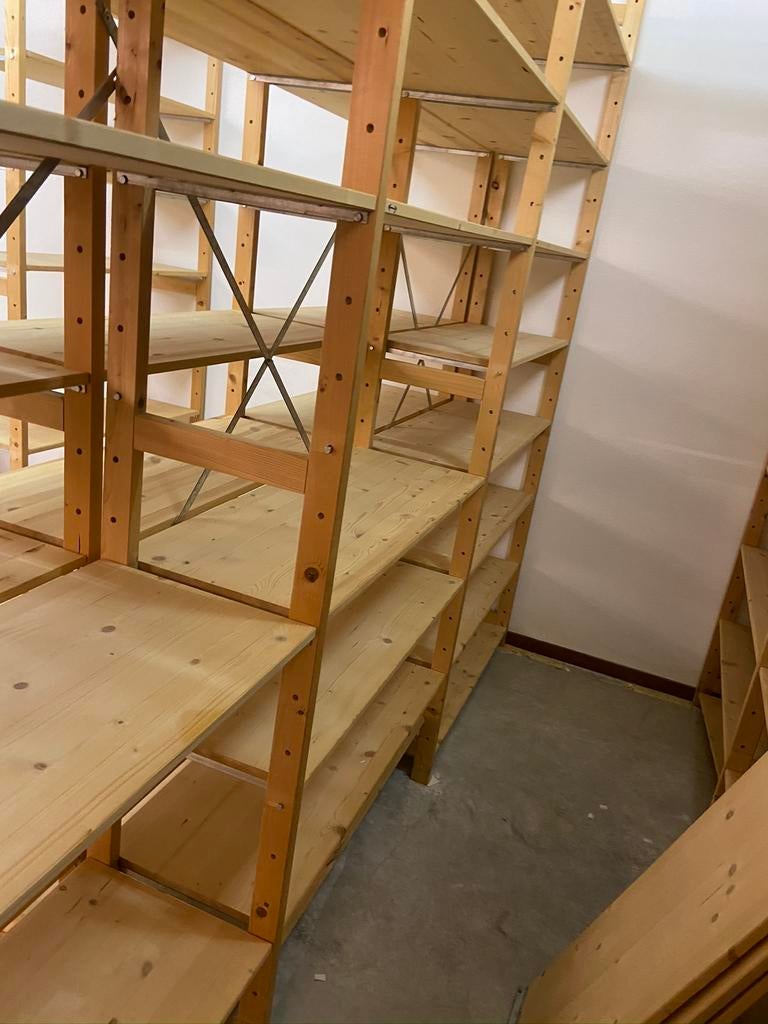 Massief houten stelling 40cm diep, Ophalen, Zo goed als nieuw
