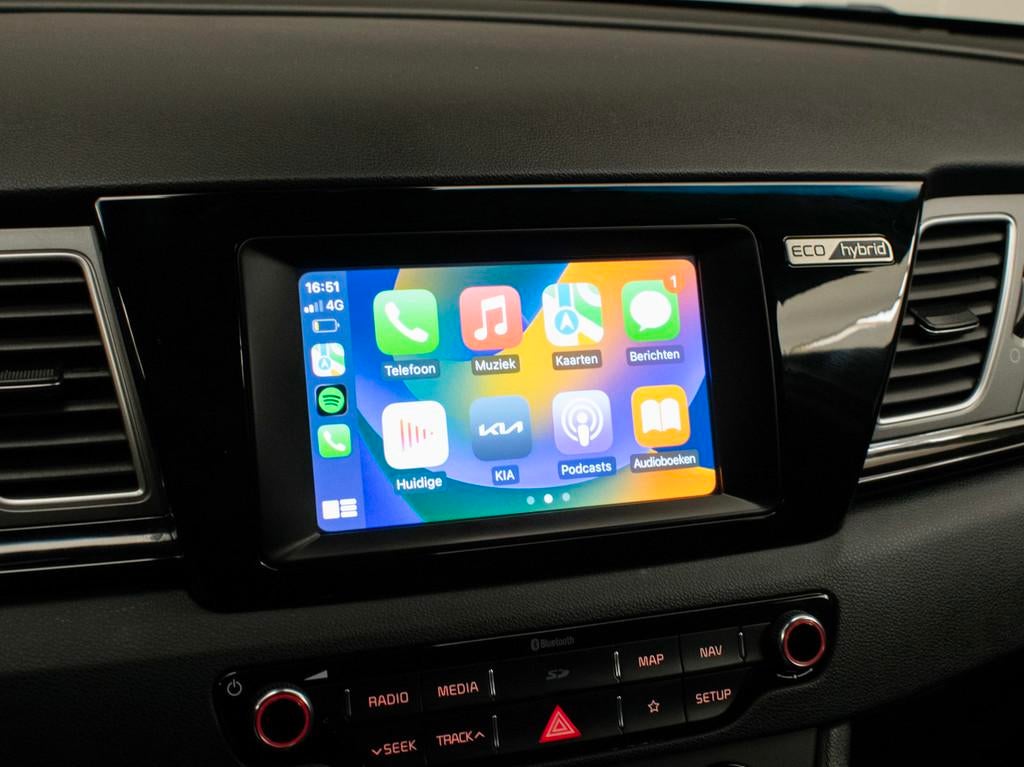 Kia Niro 1.6 GDi Hybrid DynamicLine Sport (APPLE CARPLAY,NAV, Auto's, Kia, Gebruikt, Euro 6, Leder en Stof, Zwart