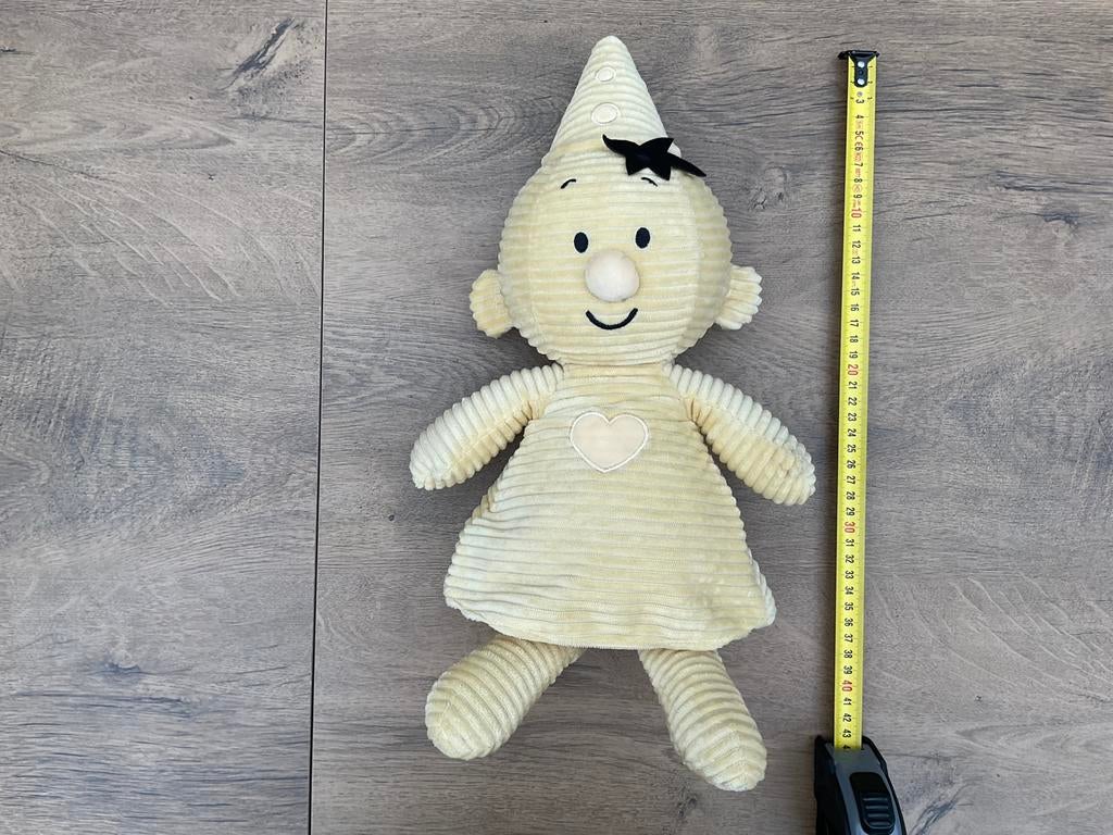 Nieuwe zgan corduroy geel pastel Bumba knuffel ca 40cm, Ophalen, Overige figuren, Nieuw, Beeldje of Figuurtje