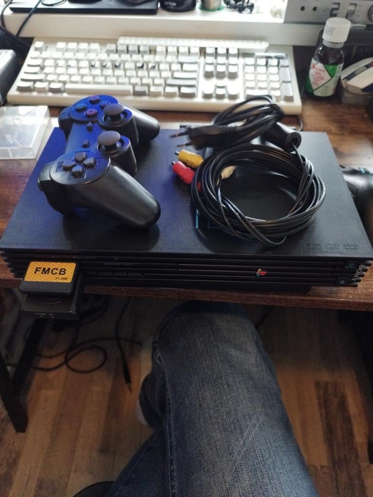 Sony PlayStation 2 Phat met Free McBoot, HDD adapter + SSD, Gebruikt, Ophalen of Verzenden, Met geheugenkaart, Met 1 controller