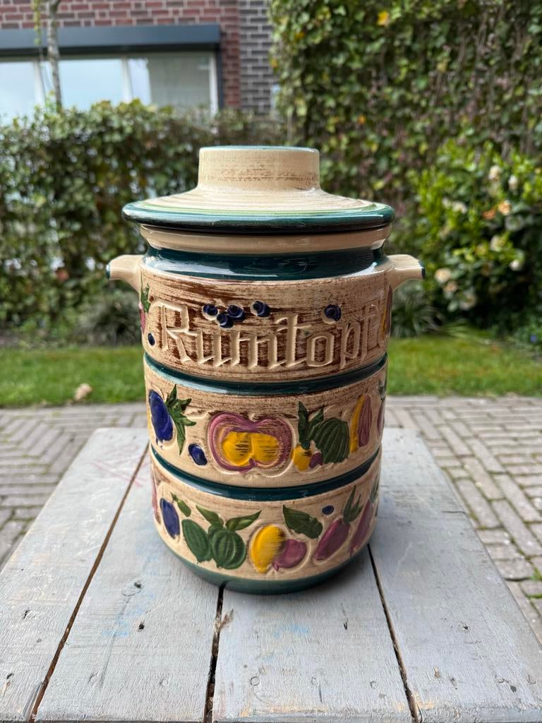 Vintage Rumtopf - Aardewerk Pot met Fruitdecoratie, Ophalen