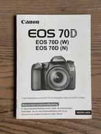 Canon EOS 70D handleiding - Nederlands, Ophalen of Verzenden, Zo goed als nieuw