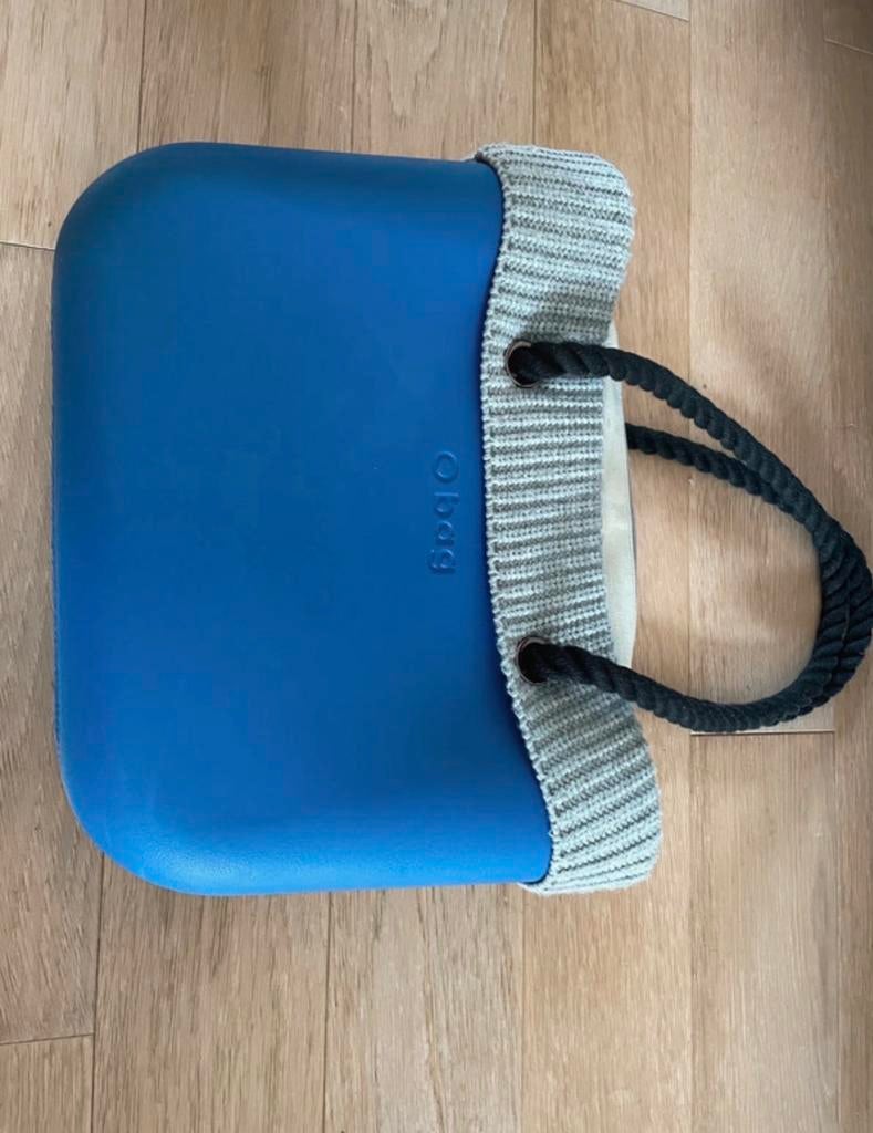 Obag Classic tas handtas met touwhengsels en binnenvoering, Ophalen of Verzenden, Zo goed als nieuw, Blauw, Handtas