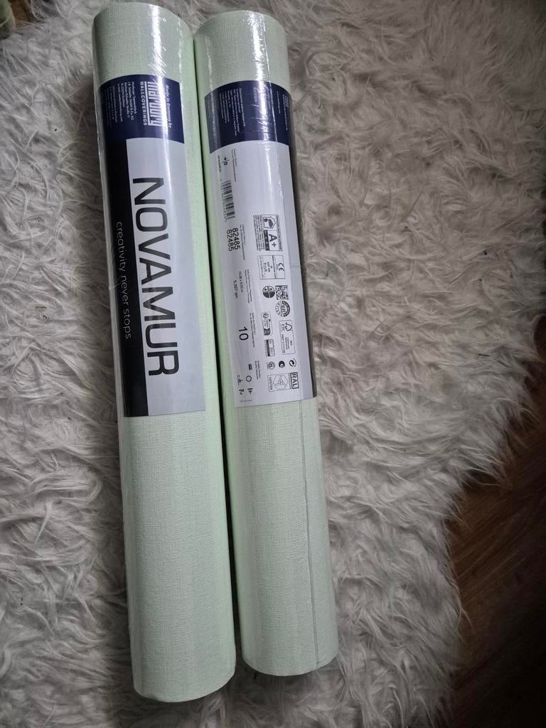 4 rollen lichtgroen Novamur behang, nieuw, Ophalen