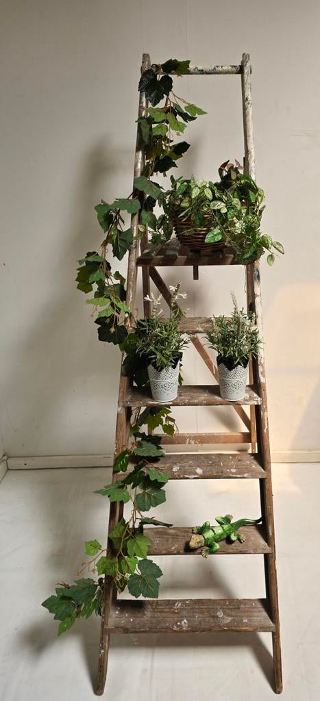Vintage houten trap / ladder, Antiek en Kunst, Ophalen