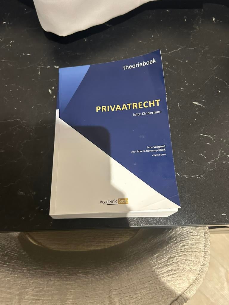 Privaatrecht theorieboek jelte kinderman vastgoed, Boeken, Ophalen of Verzenden, Zo goed als nieuw
