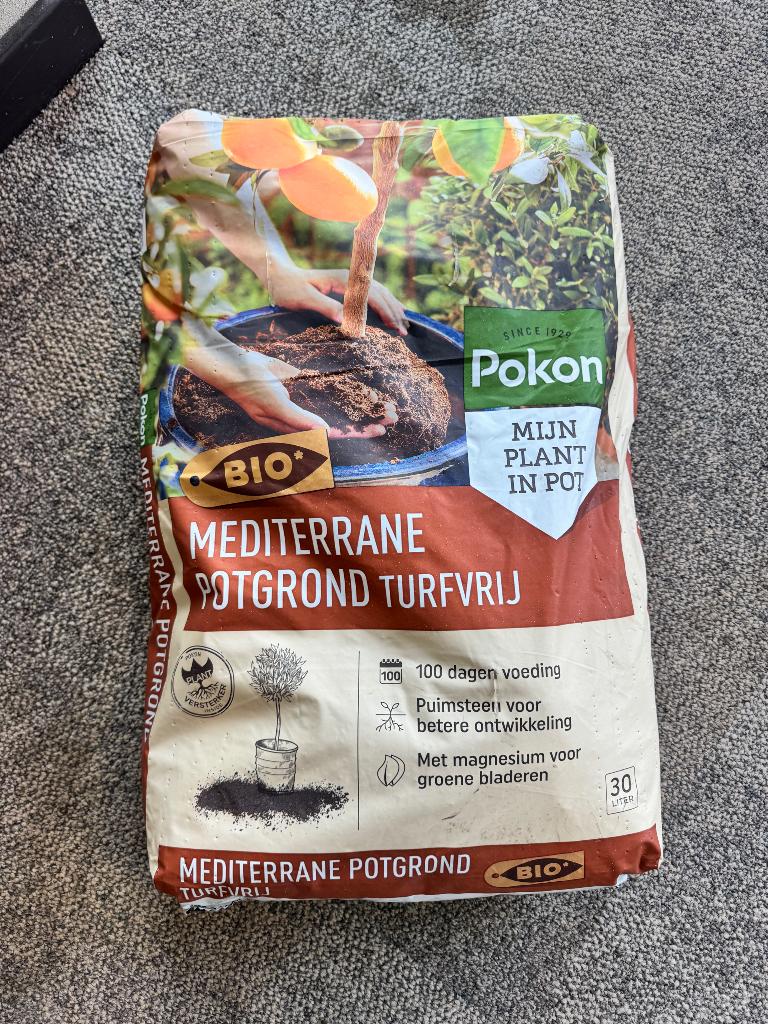 Pokon Bio Mediterraanse Potgrond, Tuin en Terras, Aarde en Mest, Ophalen, Potgrond