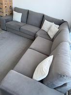 Grijze velvet Hoekbank, Ophalen, 100 tot 125 cm, Hoekbank, 300 cm of meer