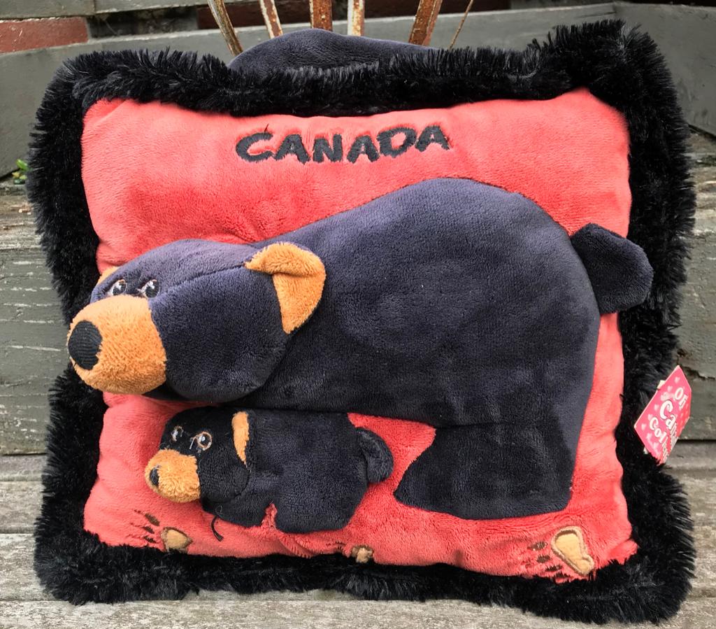 Knuffel kussen OH CANADA COLLECTION Black bear pillow, Ophalen of Verzenden, Nieuw, Beer