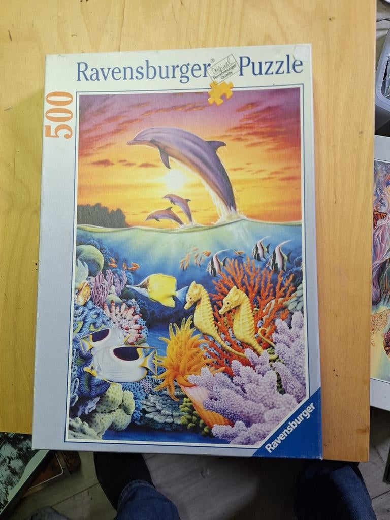 Ravensburger 500st Dolfijnen in onderwater wereld, Ophalen of Verzenden, Minder dan 500 stukjes, Gebruikt, Legpuzzel