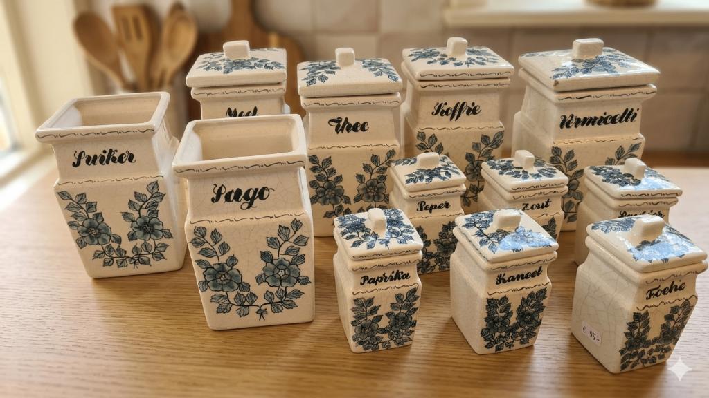 12-delige Vintage Voorraadset – Delft Blauw, W&D23, Ophalen, Gebruikt