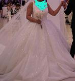 Witte trouwjurk met glitters, Ophalen of Verzenden, Zo goed als nieuw, Wit, Trouwjurk