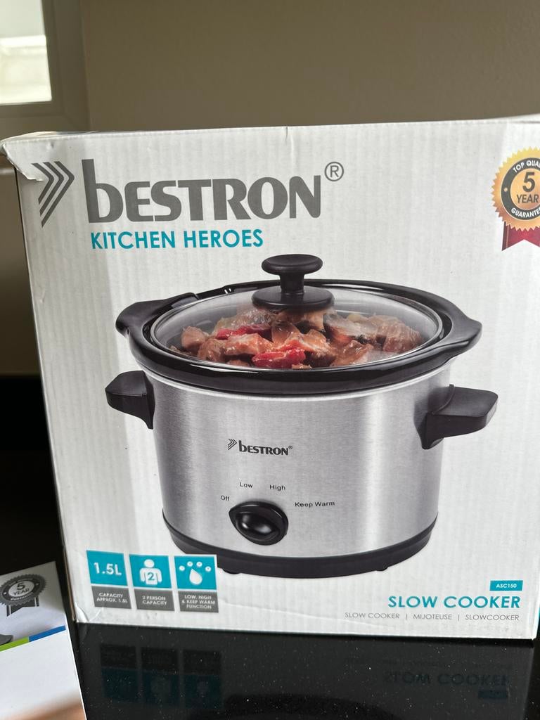Bestron Slowcooker 1.5L - Nieuw in doos, Witgoed en Apparatuur, Slowcookers, Ophalen of Verzenden, Nieuw