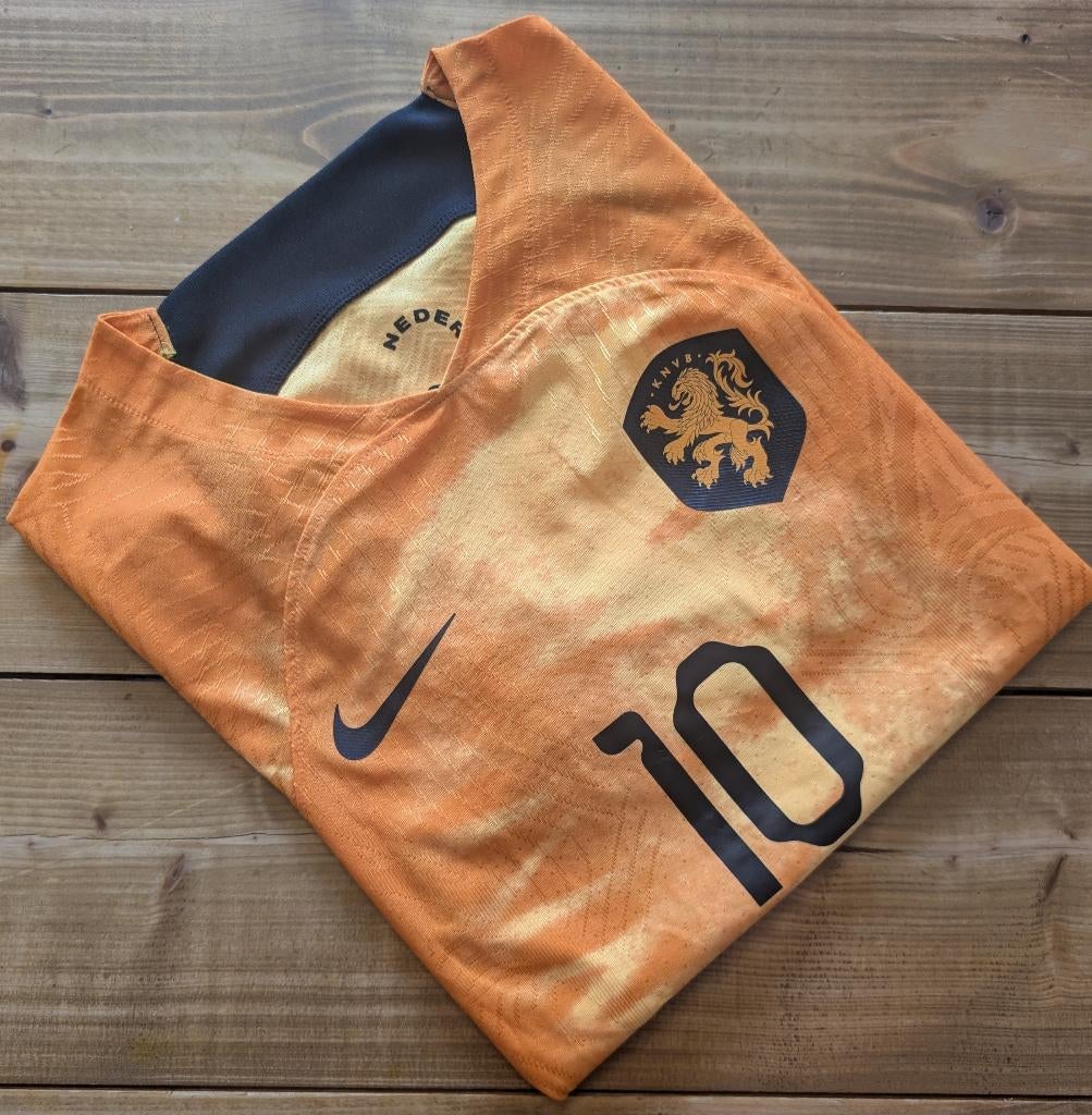 Nederlands Elftal Shirt WK 2022 Memphis #10 Maat M, Maat 48/50 (M), Oranje, Ophalen of Verzenden, Zo goed als nieuw