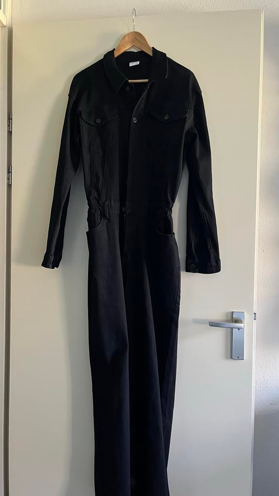 Zwarte Denim Jumpsuit - Laulia Maat 40, Ophalen of Verzenden, Zo goed als nieuw, Maat 38/40 (M), Zwart