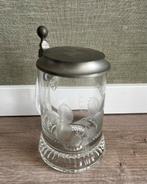 Antieke Heineken bierpul met tinnen deksel, Verzamelen, Biermerken, Ophalen of Verzenden, Pul(len), Heineken