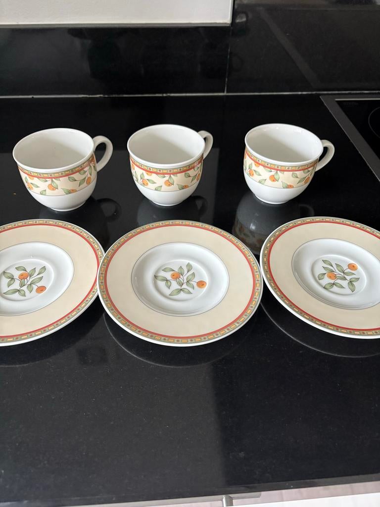 3 Koffietijd servies kopjes met schotels - Gaaf en nieuw, Huis en Inrichting, Ophalen of Verzenden, Nieuw, Kop(pen) en/of Schotel(s)