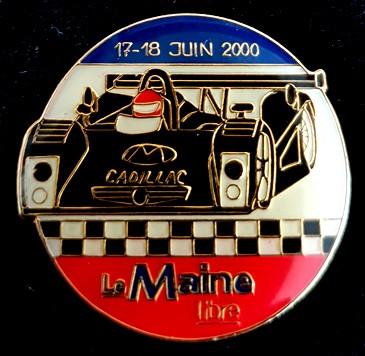 La Maine (Le Mans) pin- 17-18 juin 2000 met Cadillac, Verzamelen, Speldjes, Pins en Buttons, Verzenden, Nieuw, Sport, Speldje of Pin