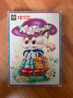 King Junior Puzzel - Kat met Bloemenhoed. Vintage, Ophalen, Gebruikt