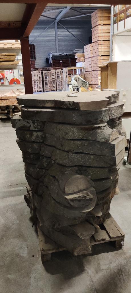 Complete Stapel Boomstam Schijven van een Beuk, Doe-het-zelf en Verbouw, Hout en Planken, Ophalen, Nieuw, Plank, 50 mm of meer
