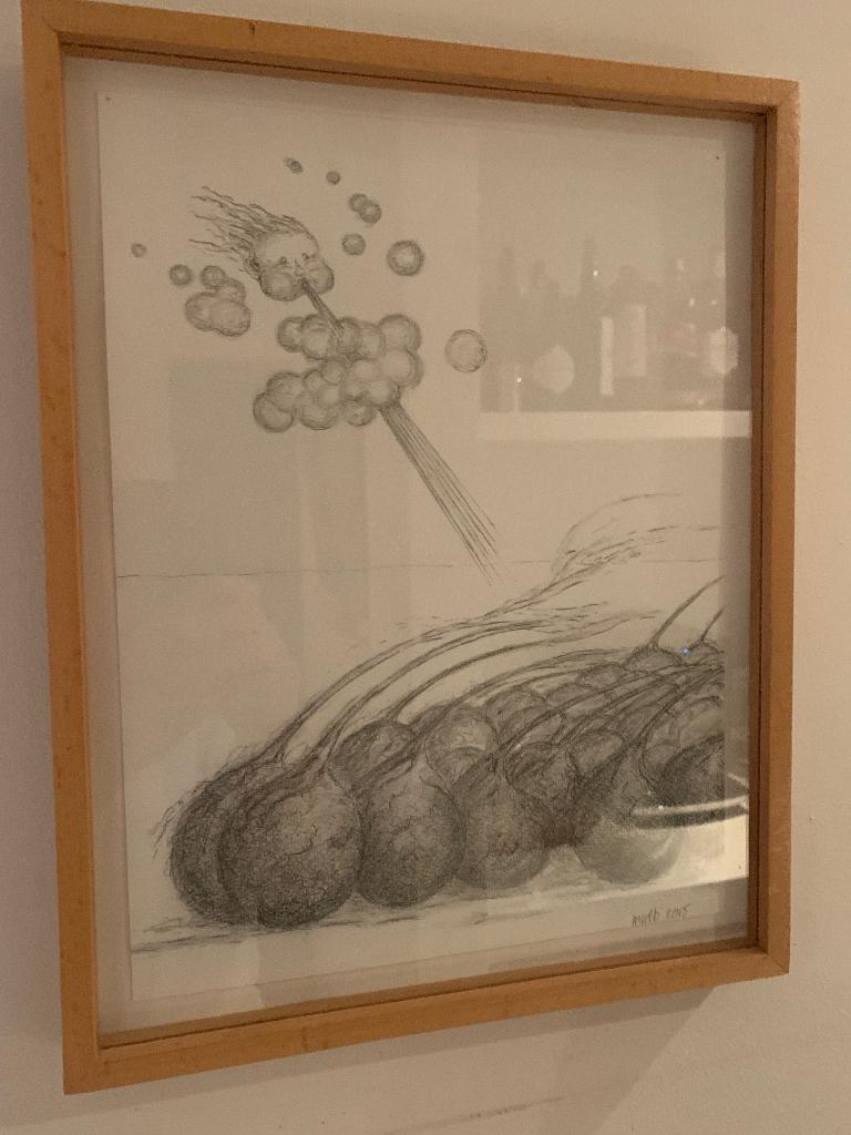 Mia van der Burg grafiet Lentebriesje handgesigneerd, Ophalen of Verzenden