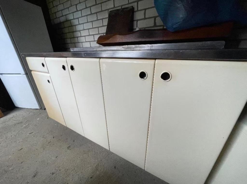 Retro keukenblok gebroken wit, Huis en Inrichting, Keuken | Keukenelementen, Ophalen, Gebruikt, 150 tot 200 cm, Minder dan 100 cm
