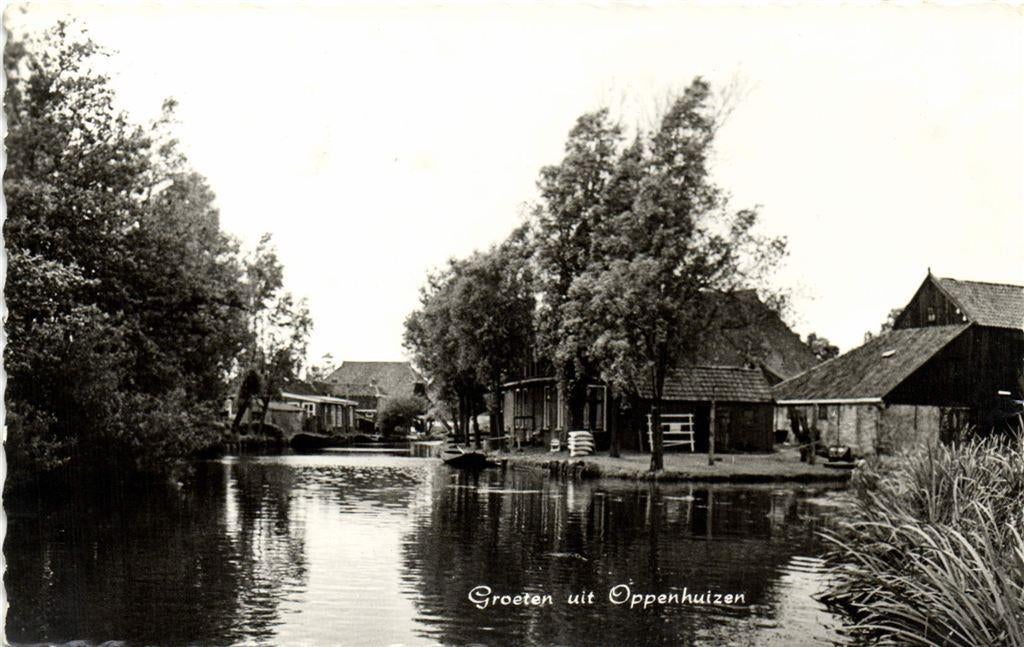 Groeten uit Oppenhuizen - dorpsgezicht - ongelopen, Verzenden, 1940 tot 1960, Ongelopen, Noord-Brabant