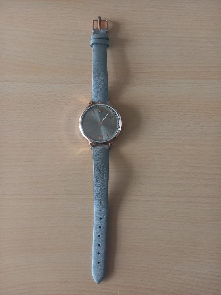 Esprit Dames horloge koper/grijs, Ophalen, Leer, Zo goed als nieuw, Polshorloge