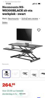 Neomounts NS-WS300 black  zit-sta  werkplek (zwart) nieuw, Ophalen, In hoogte verstelbaar, Onbekend, Nieuw