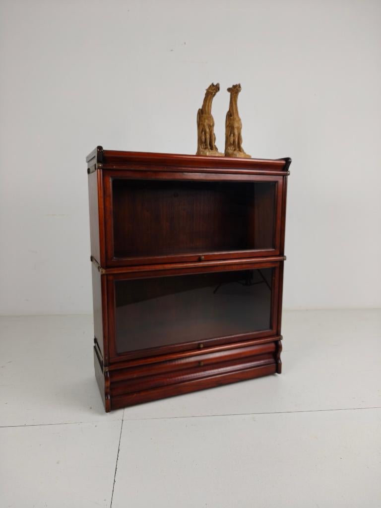 Mahonie Globe-Wernicke modulaire boekenkast met onderlades, Antiek en Kunst, Antiek | Meubels | Kasten, Ophalen of Verzenden