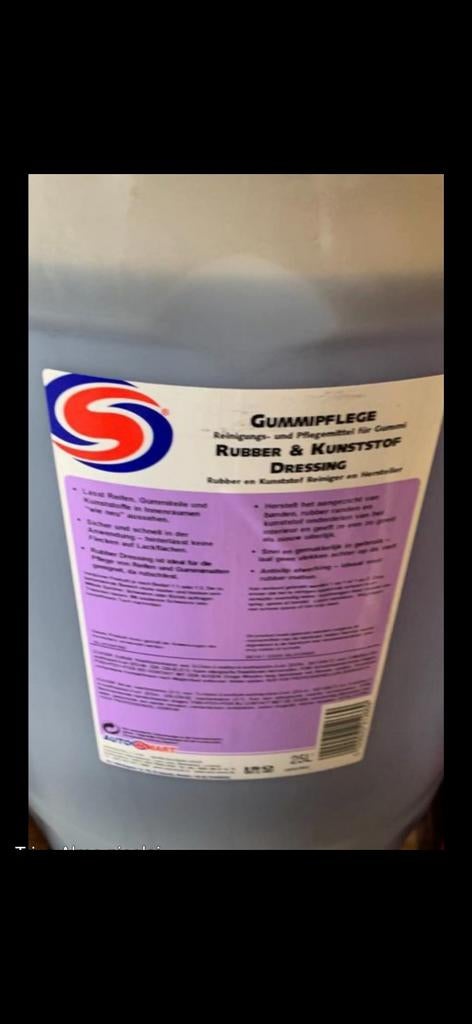 Gummipflege Rubber & Kunststof Dressing 25 L, Auto diversen, Ophalen of Verzenden
