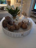 Zgan   riviera maison  rattan rond dienblad   60 cm, Ophalen of Verzenden, Zo goed als nieuw, Rond, Overige materialen