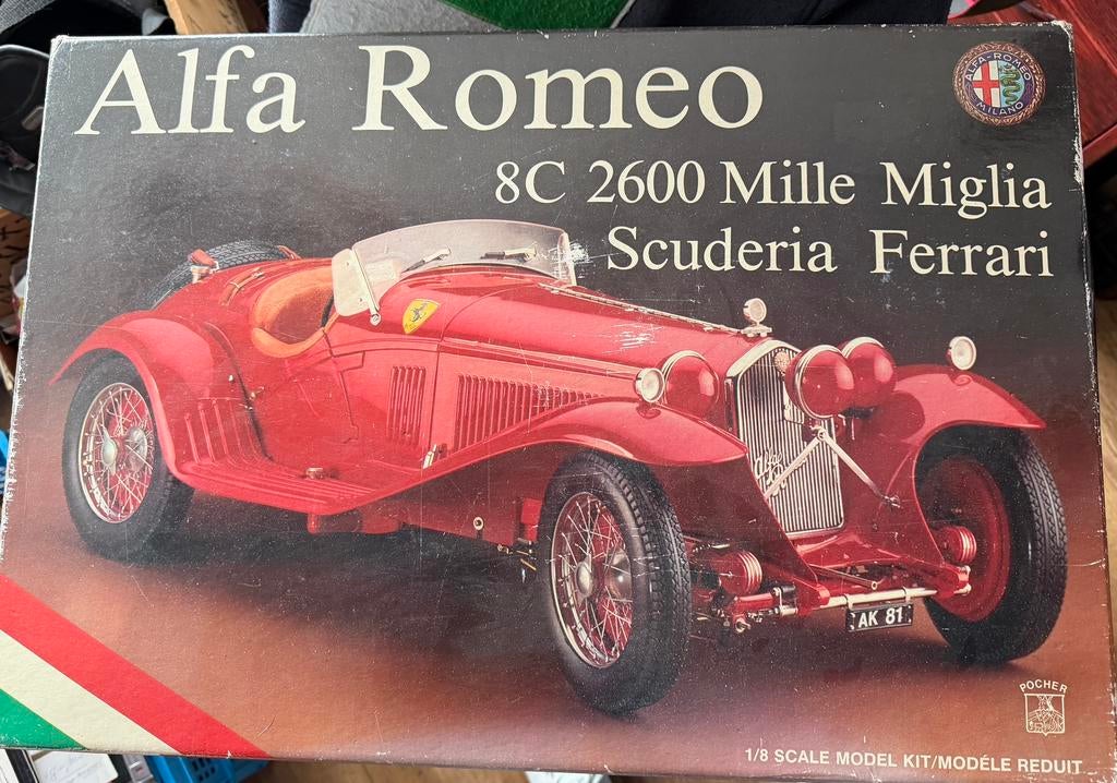 Alfa Romeo 8 C Mille Miglia Scuderia Ferrari  Pocher  K 81, Auto, Groter dan 1:32, Zo goed als nieuw, Ophalen