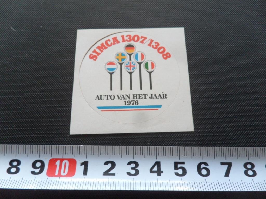 sticker auto van het jaar 1976 simca 1307 / 1308, Ophalen, Zo goed als nieuw