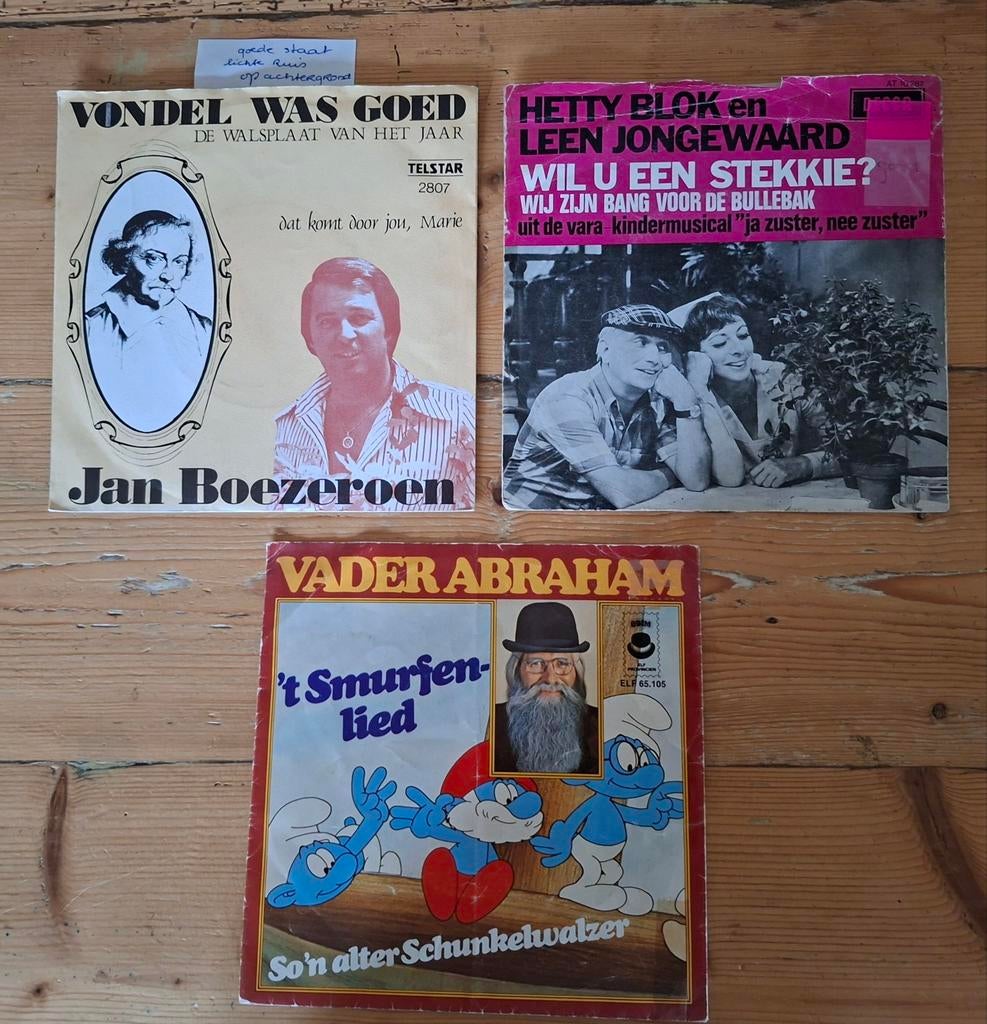 Singles jan boezeroen smurfenlied ja zuster nee zuster, Ophalen of Verzenden, Gebruikt