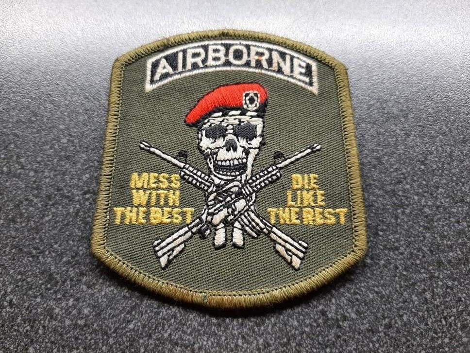 US  AIRBORNE   -  patch   85 x 72 mm., Verzamelen, Ophalen of Verzenden, Landmacht, Amerika, Embleem of Badge