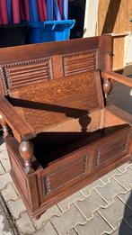 Vintage bankje met omklapbare rugleuning/tafelblad, Antiek en Kunst, Antiek | Meubels | Stoelen en Banken, Ophalen