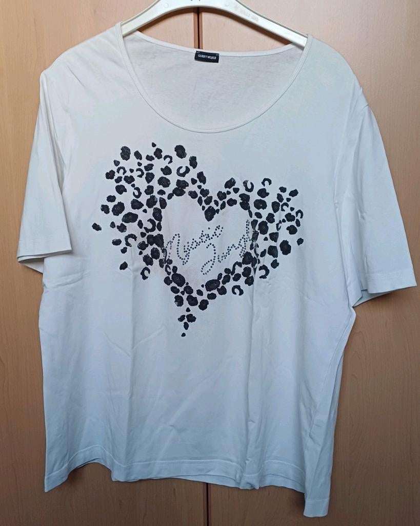 Dames t-shirt Gerry Weber maat 46 wit met opdruk, Kleding | Dames, Grote Maten, Ophalen of Verzenden, Gedragen, Wit, Shirt of Top