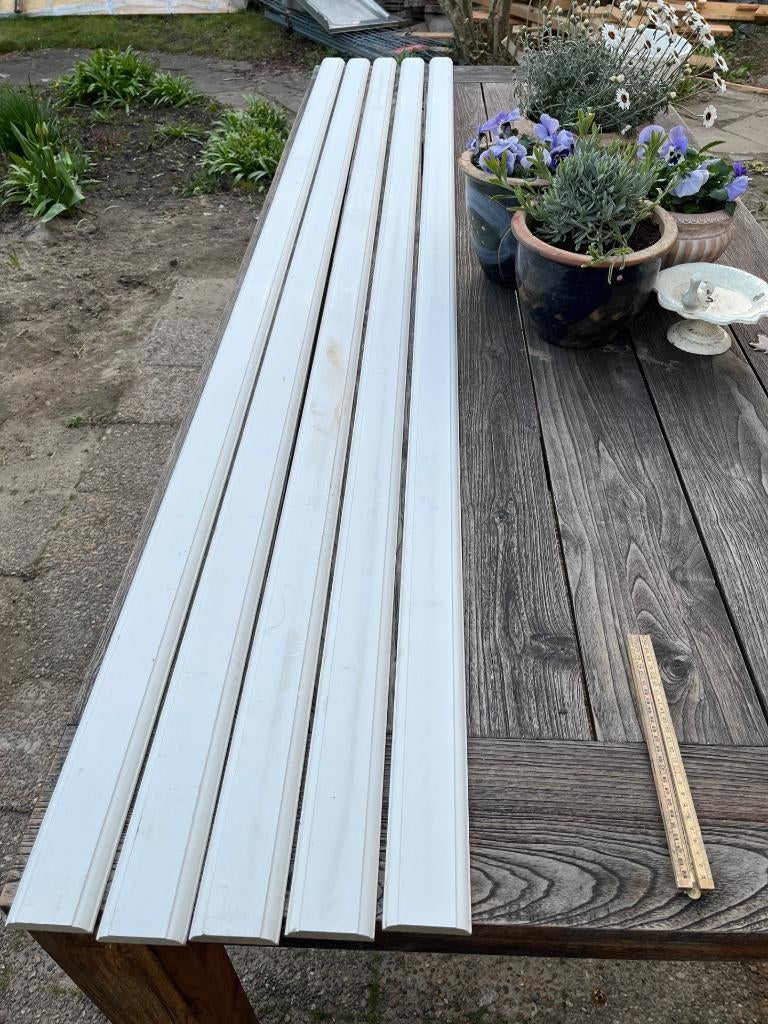 5 kraal koplatten/deurlijsten 244cm - 15x68mm Groen MDF, Ophalen, Nieuw, Mdf, 200 tot 250 cm