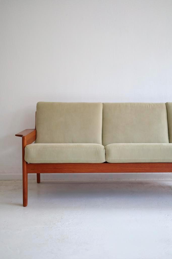 3-zitsbank, Arne Wahl Iversen voor Komfort jaren 50/60, Huis en Inrichting, Fauteuils, Zo goed als nieuw, Hout, Stof, 125 cm of meer