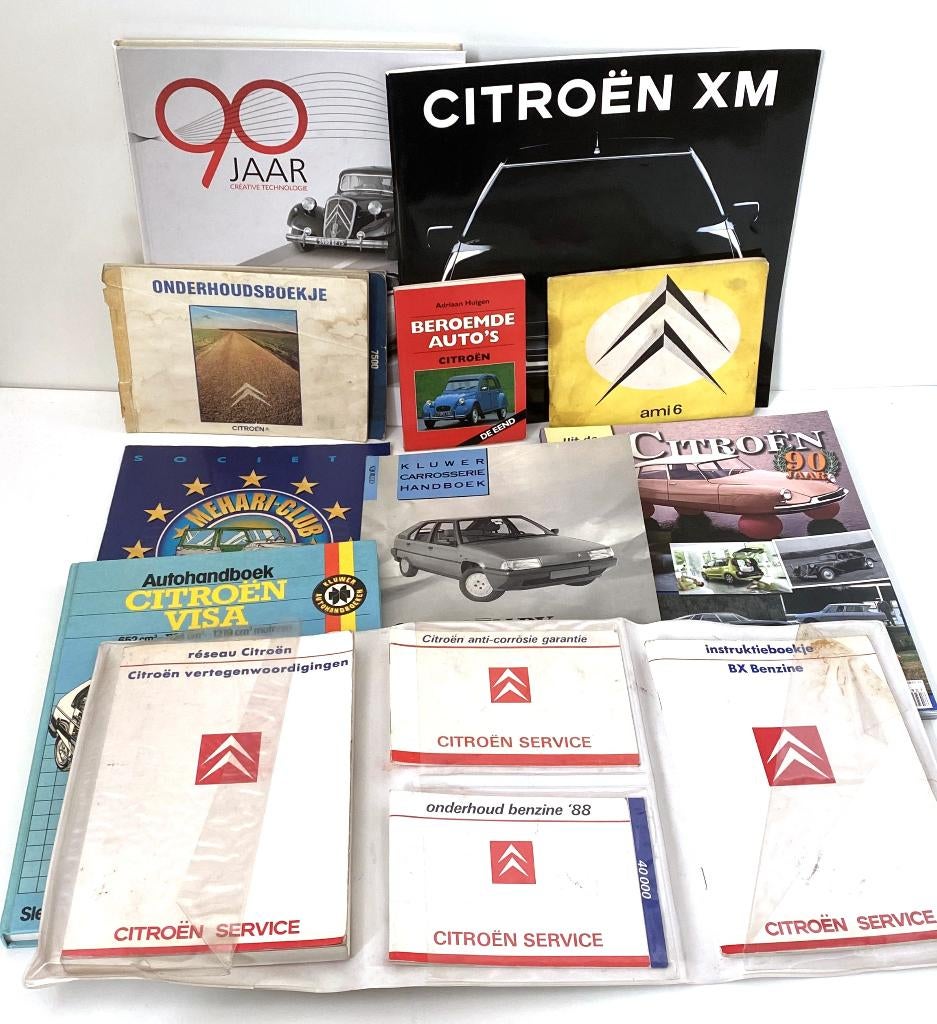 Verzameling met Citroën boeken en folders, Verzenden, Gelezen, Citroën