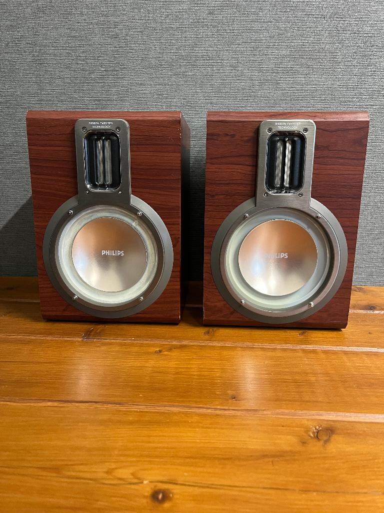 Philips FWB-MCM11 luidsprekers boxen met Ribbon tweeters ., Audio, Tv en Foto, Luidsprekers, Overige merken, Gebruikt, Ophalen of Verzenden