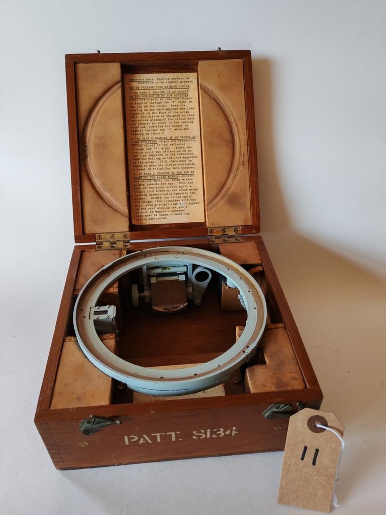 Royal Navy Azimuth Circle S134 in Originele Kist, Ophalen