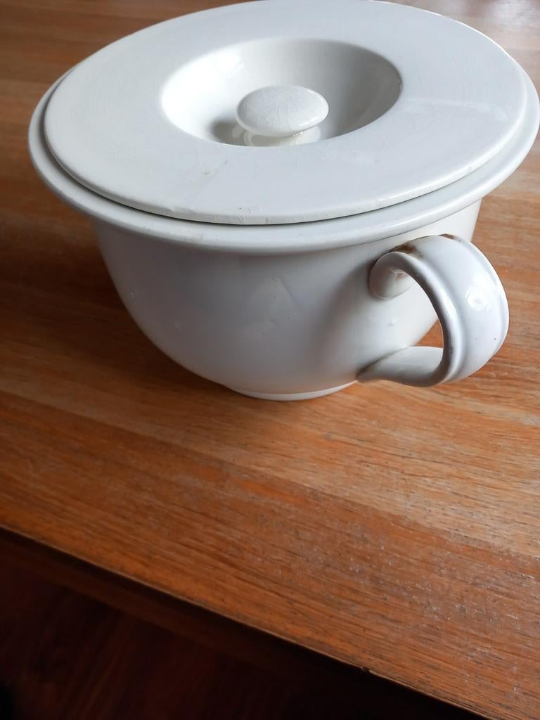 Antieke nachtpo met deksel - Société Céramique Maastricht, Antiek en Kunst, Ophalen of Verzenden