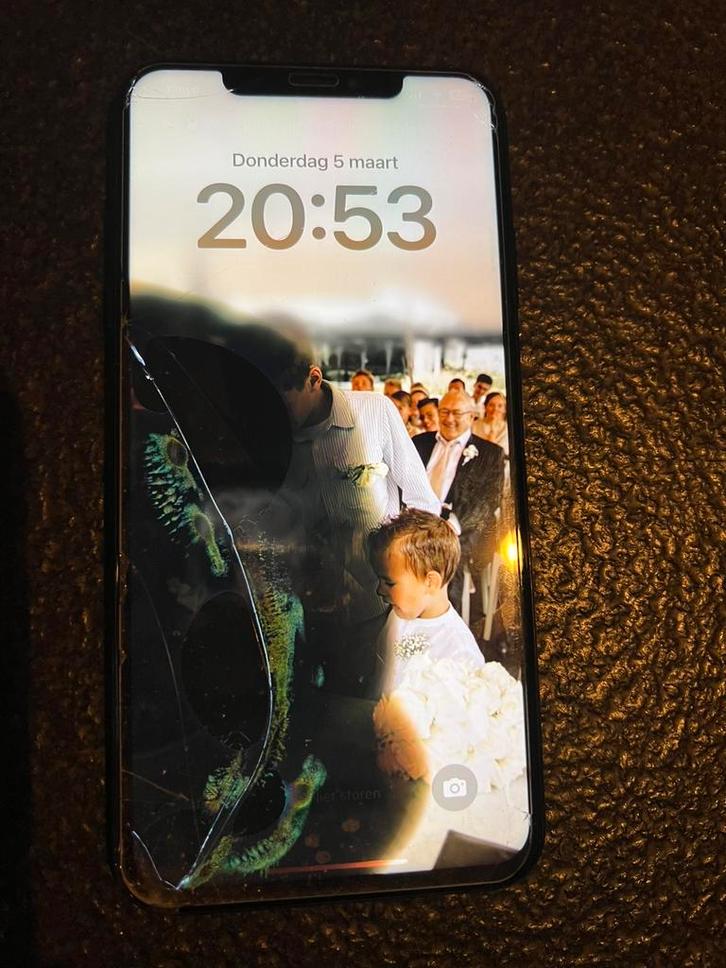 Apple iPhone XS Max 256GB zwart met schade, Telecommunicatie, Mobiele telefoons | Apple iPhone, Gebruikt, 256 GB, Zonder abonnement